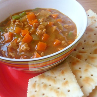 お手軽ランチ☆ひき肉カレーディップ